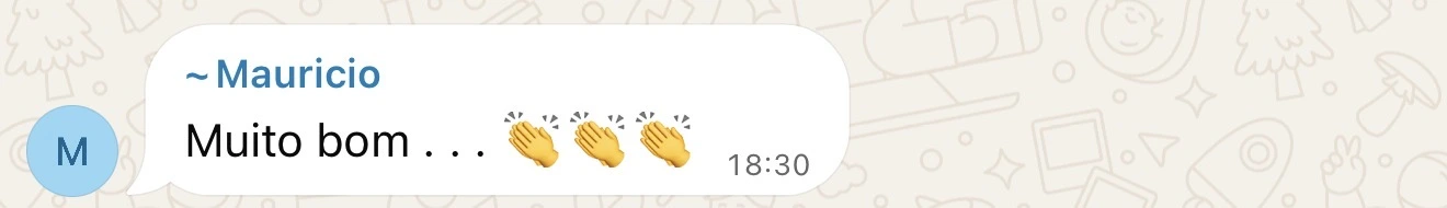 Mauricio: Muito bom . . . 👏👏👏